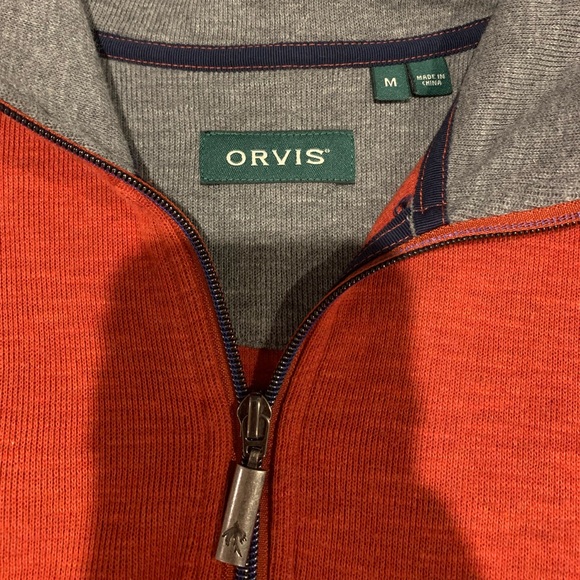 Orvis Red Quarter Zip - Picture 2 of 5